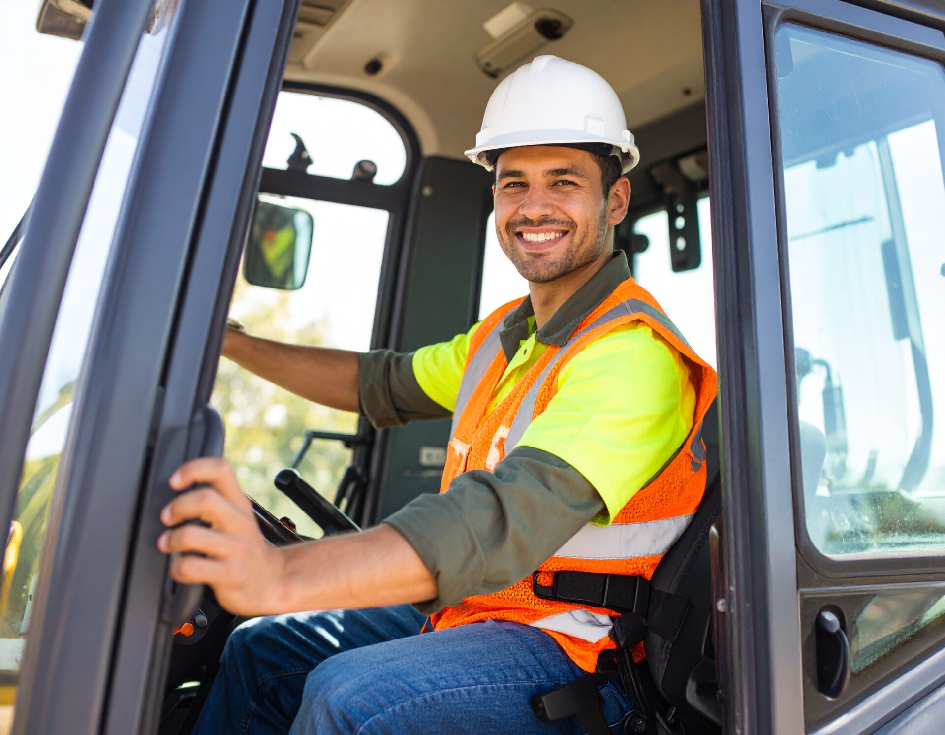 Construction equipment: Cranes, forklifts, excavators, bulldozers